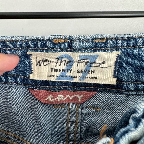 Free People CRVY Under Construction Utility Jeans Cargo Baggy Size 27 - Picture 7 of 11